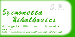 szimonetta mihalkovics business card